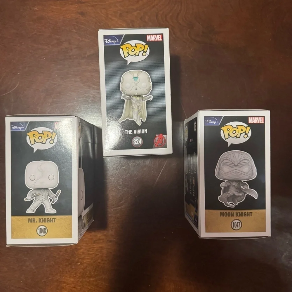 Marvel Moon Knight And The Vision Funko Pop Lot White Costume Funko Lot (ALL 3)
